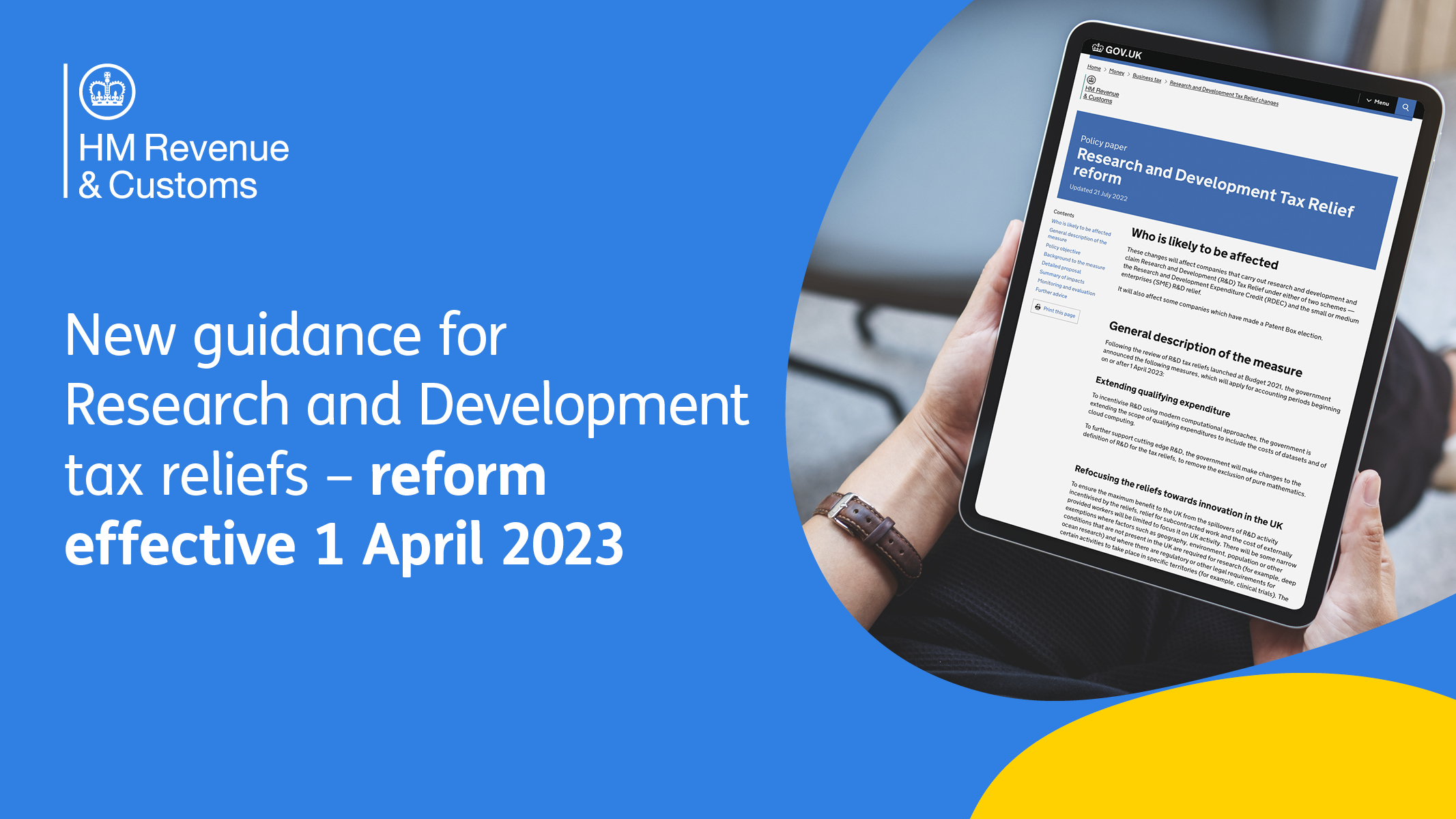 R&D tax relief changes from 1 April 2023